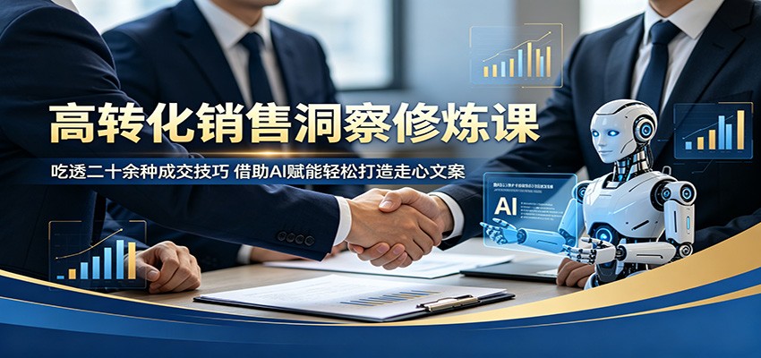 高转化销售洞察修炼课：吃透二十余种成交技巧，借助AI赋能轻松打造走心文案-搞薯条网