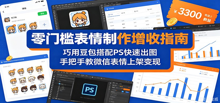 零门槛表情制作增收指南：巧用豆包搭配 PS 快速出图，手把手教微信表情上架变现-搞薯条网