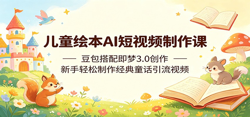 儿童绘本AI短视频制作课：豆包搭配即梦3.0创作，新手轻松制作经典童话引流视频-搞薯条网