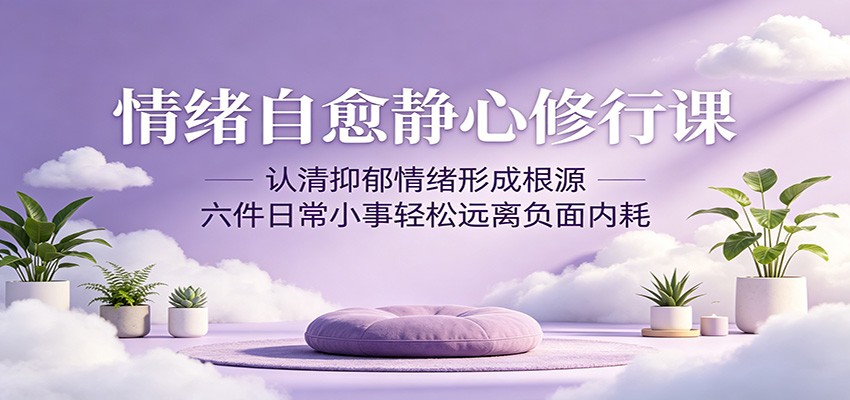 情绪自愈静心修行课：认清抑郁情绪形成根源，六件日常小事轻松远离负面内耗-搞薯条网