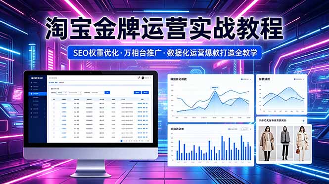 2026 淘宝金牌运营实战教程，SEO权重优化万相台推广，数据化运营爆款打造全教学-搞薯条网