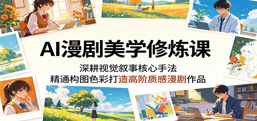 AI漫剧美学修炼课：深耕视觉叙事核心手法，精通构图色彩打造高阶质感漫剧作品-搞薯条网