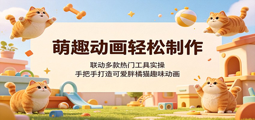 萌趣动画轻松制作，联动多款热门工具实操，手把手打造可爱胖橘猫趣味动画-搞薯条网