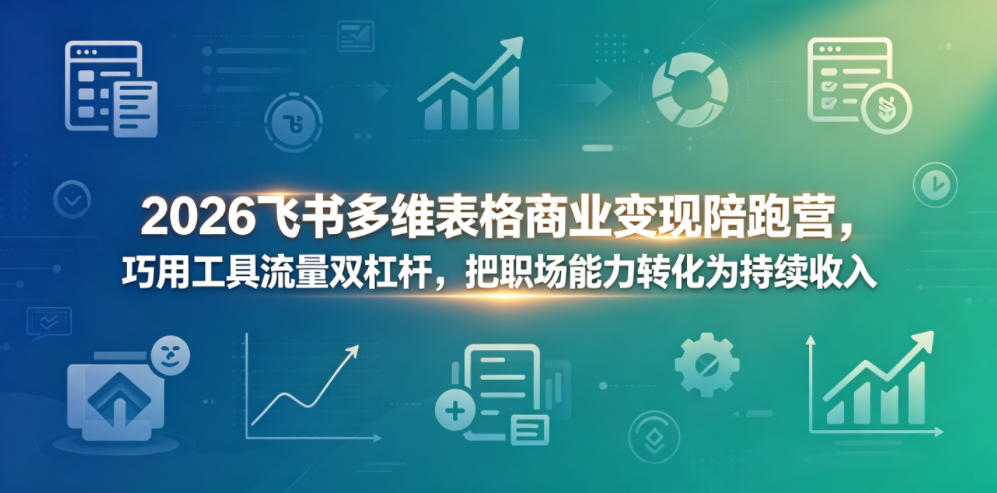 2026飞书多维表格商业变现陪跑营，巧用工具流量双杠杆，把职场能力转化为持续收入-搞薯条网