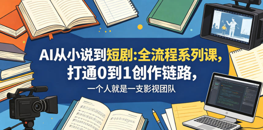 AI从小说到短剧全流程系列课，打通0到1创作链路，一个人就是一支影视团队-搞薯条网