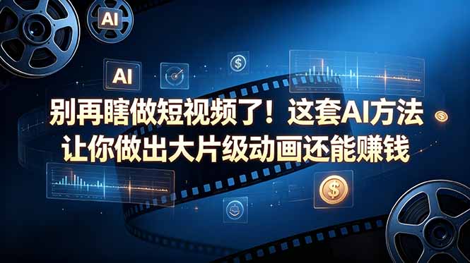 别再瞎做短视频了！这套 AI 方法让你做出大片级动画还能赚钱【原创双语字幕】-搞薯条网