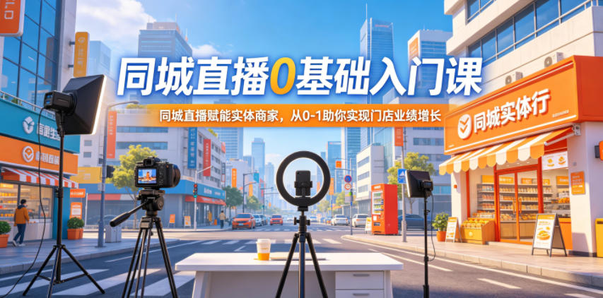 同城直播0基础入门课,同城直播赋能实体商家,从0-1助你实现门店业绩增长-搞薯条网