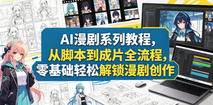 AI漫剧系列教程,从脚本到成片全流程,零基础轻松解锁漫剧创作-搞薯条网