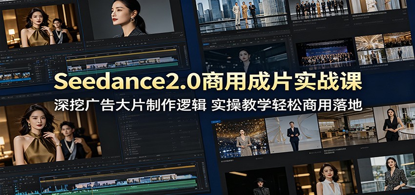Seedance2.0商用成片实战课：深挖广告大片制作逻辑，实操教学轻松商用落地-搞薯条网