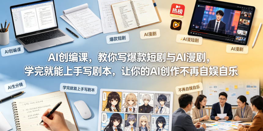 AI创编课,教你写爆款短剧与AI漫剧,学完就能上手写剧本,让你的AI创作不再自娱自乐(更新0521)-搞薯条网