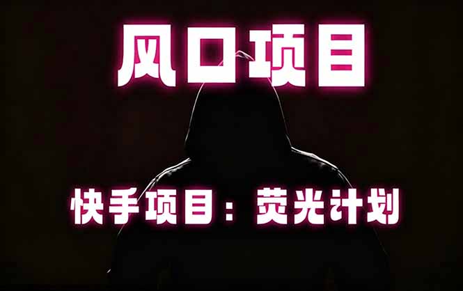 快手风口项目，荧光计划托管，长期稳定，适合批量做-搞薯条网