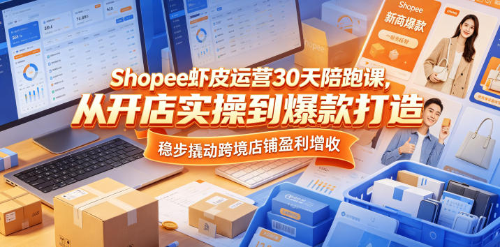 Shopee虾皮运营30天陪跑课,从开店实操到爆款打造,稳步撬动跨境店铺盈利增收-搞薯条网