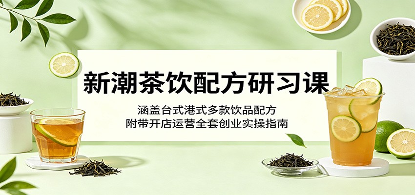 新潮茶饮配方研习课:涵盖台式港式多款饮品配方,附带开店运营全套创业实操指南-搞薯条网