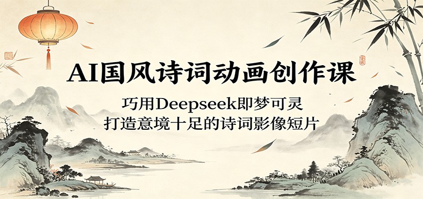 AI国风诗词动画创作课:巧用Deepseek即梦可灵,打造意境十足的诗词影像短片-搞薯条网