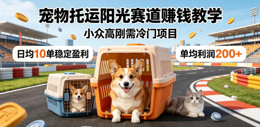 宠物托运阳光赛道賺钱教学，小众高刚需冷门项目，日均10单稳定盈利，单均利润200+-搞薯条网