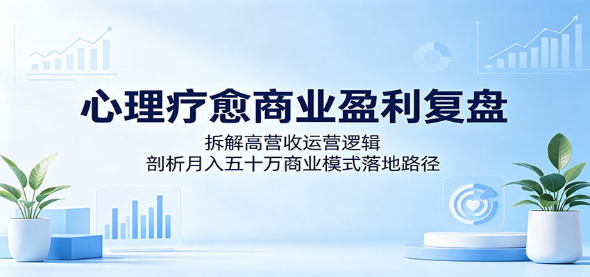 心理疗愈商业盈利复盘：拆解高营收运营逻辑，剖析月入五十万商业模式落地路径-搞薯条网