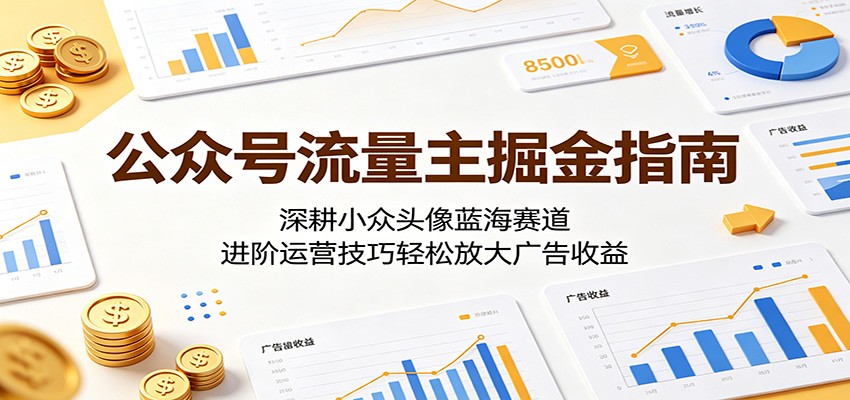 公众号流量主掘金指南：深耕小众头像蓝海赛道，进阶运营技巧轻松放大广告收益-搞薯条网