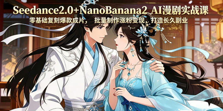 Seedance2.0+NanoBanana2 AI漫剧实战课,零基础复刻爆款成片涨粉变现,打造长久副业收益-搞薯条网