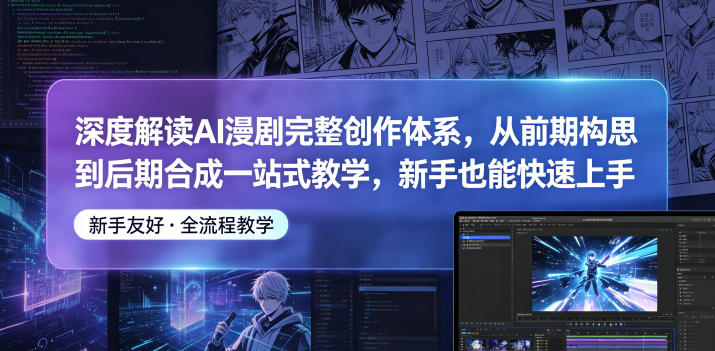 深度解读AI漫剧完整创作体系,从前期构思到后期合成一站式教学,新手也能快速上手-搞薯条网