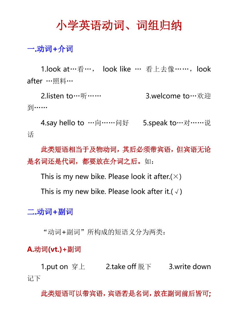 六年级下英语小学动词、词组归纳-搞薯条网