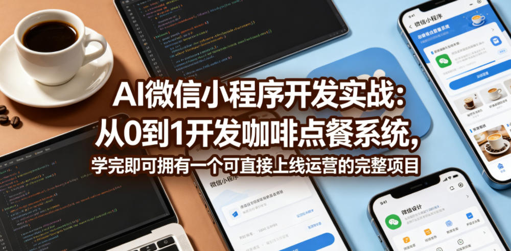 AI微信小程序开发实战:从0到1开发咖啡点餐系统,学完即可拥有一个可直接上线运营的完整项目-搞薯条网