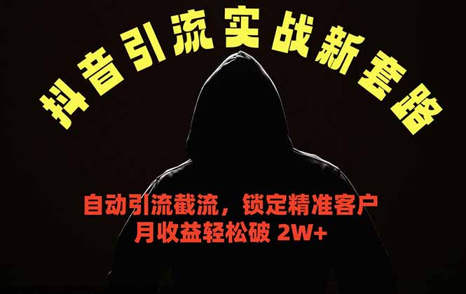 抖音引流实战新套路，挂机自动引流截流精准锁定客户，月收益破 2W+-搞薯条网