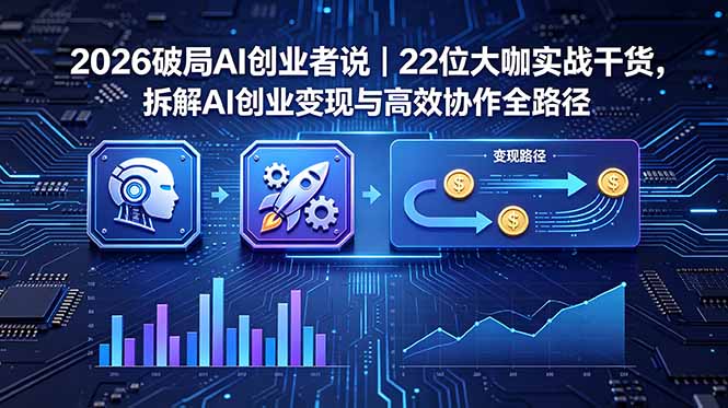 2026 破局 AI 创业者说｜22 位大咖实战干货，拆解 AI 创业变现与高效协作全路径-搞薯条网
