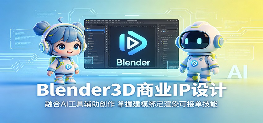 Blender3D商业IP设计：融合AI工具辅助创作，掌握建模绑定渲染可接单技能-搞薯条网