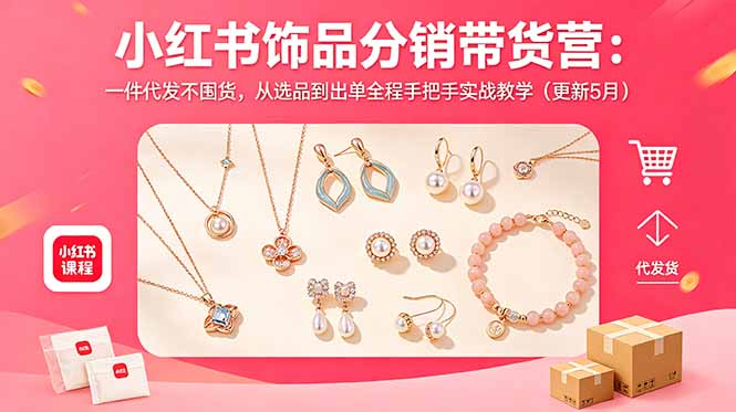 小红书饰品分销带货营：一件代发不囤货，从选品到出单全程手把手实战教学(更新5月-搞薯条网