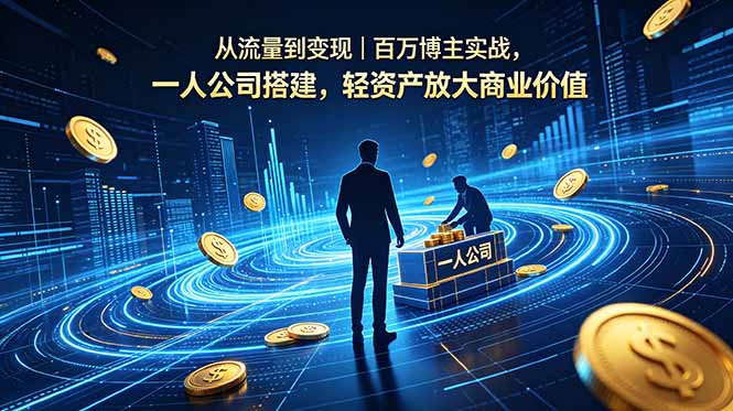 从流量到变现｜百万博主实战，一人公司搭建，轻资产放大商业价值-搞薯条网