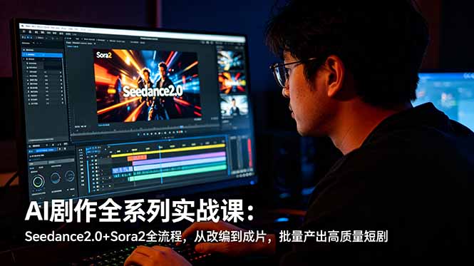 AI剧作全系列实战课：Seedance2.0+Sora2全流程，从改编到成片，批量产出高质量短剧-搞薯条网