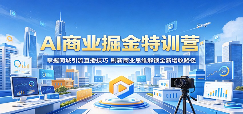 AI商业掘金特训营：掌握同城引流直播技巧，刷新商业思维解锁全新增收路径-搞薯条网
