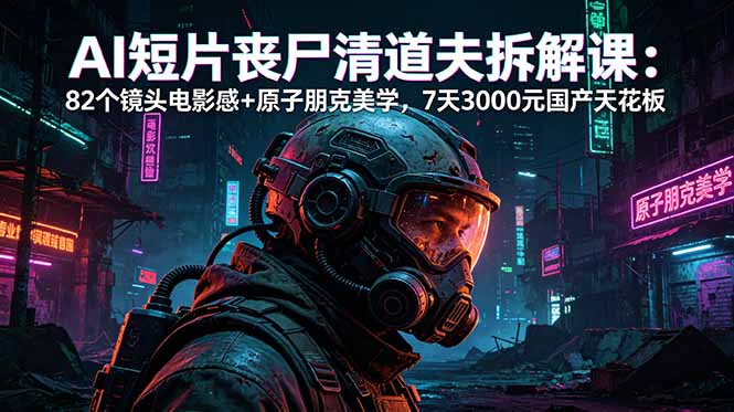 AI短片《丧尸清道夫》拆解课：82个镜头电影感+原子朋克美学，7天3000元国产天花板-搞薯条网