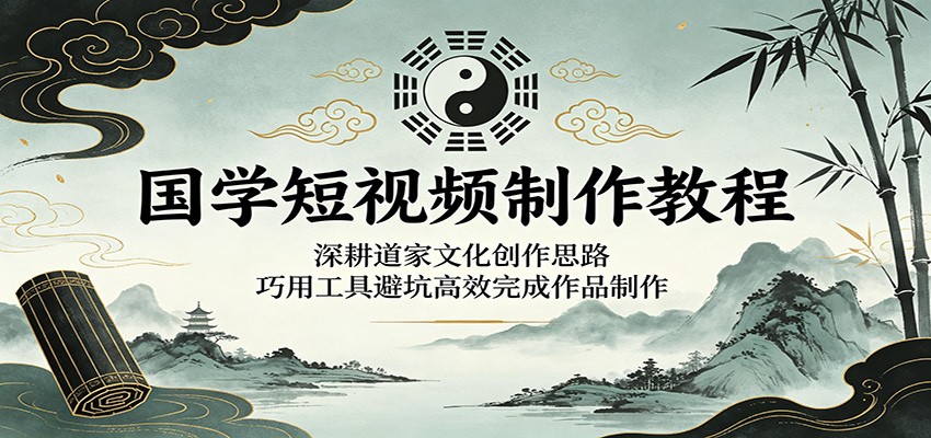 国学短视频制作教程：深耕道家文化创作思路，巧用工具避坑高效完成作品制作-搞薯条网