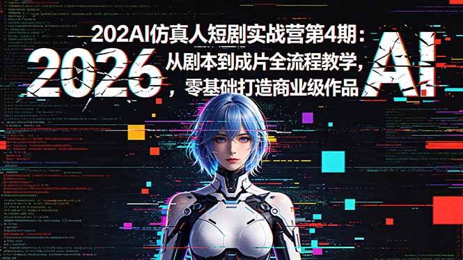 2026AI仿真人短剧实战营第4期：从剧本到成片全流程教学，零基础打造商业级作品-搞薯条网