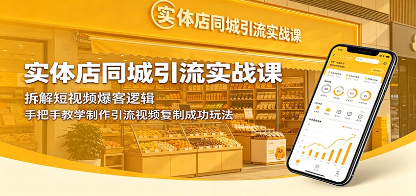 实体店同城引流实战课：拆解短视频爆客逻辑，手把手教学制作引流视频复制成功玩法-搞薯条网