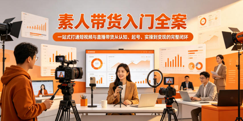 素人带货入门全案,一站式打通短视频与直播带货从认知、起号、实操到变现的完整闭环-搞薯条网