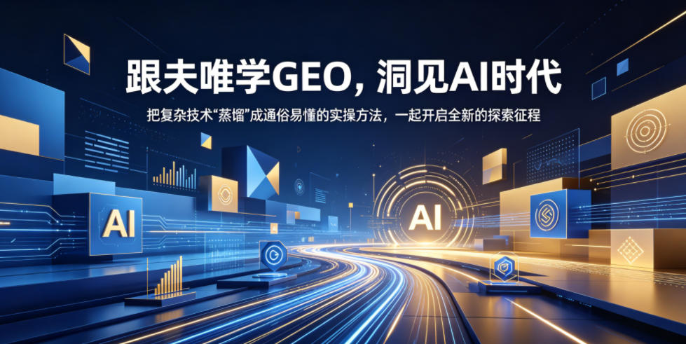 跟夫唯学GEO,洞见AI时代,把复杂技术“蒸馏”成通俗易懂的实操方法,一起开启全新的探索征程-搞薯条网