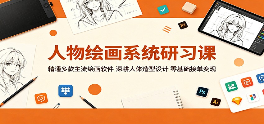 人物绘画系统研习课：精通多款主流绘画软件，深耕人体造型设计，零基础接单变现-搞薯条网