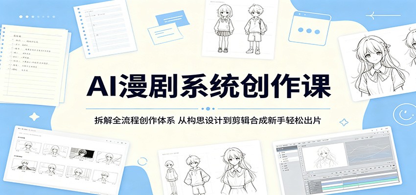 AI漫剧系统创作课：拆解全流程创作体系，从构思设计到剪辑合成新手轻松出片-搞薯条网