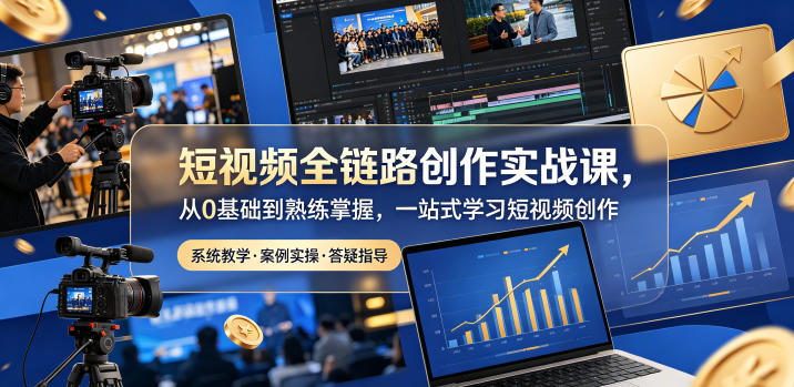 短视频全链路创作实战课,从0基础到熟练掌握,一站式学习短视频创作-搞薯条网