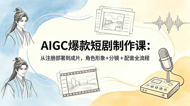 AIGC爆款短剧制作课：从注册部署到成片，角色形象+分镜+配音全流程-搞薯条网