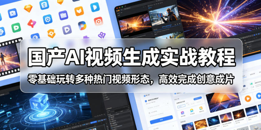 国产AI视频生成实战教程，零基础玩转多种热门视频形态，高效完成创意成片-搞薯条网
