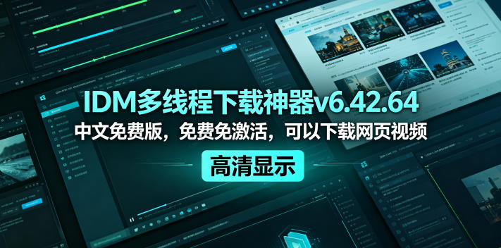 IDM多线程下载神器v6.42.64中文免费版，免费免激活，可以下载网页视频(例如飞书文档内的视频)-搞薯条网