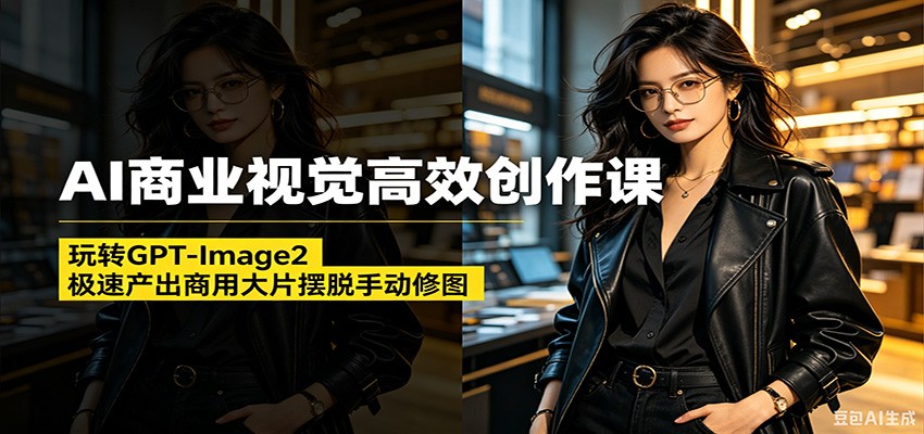 AI商业视觉高效创作课：玩转GPT-Image2，极速产出商用大片摆脱手动修图(更新)-搞薯条网