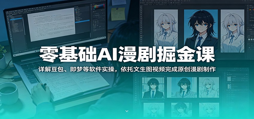 零基础AI漫剧掘金课：详解豆包、即梦等软件实操，依托文生图视频完成原创漫剧制作-搞薯条网
