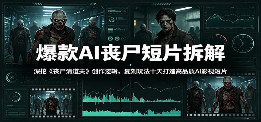 爆款AI丧尸短片拆解：深挖《丧尸清道夫》创作逻辑，复刻玩法快速打造高品质AI影视短片-搞薯条网