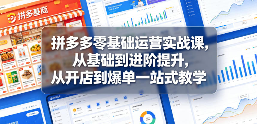 拼多多零基础运营实战课，从基础到进阶提升，从开店到爆单一站式教学-搞薯条网