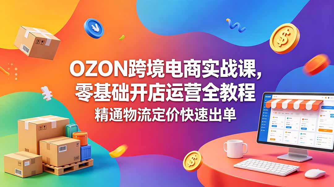 OZON 跨境电商实战课，零基础开店运营全教程，精通物流定价快速出单-搞薯条网