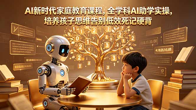 AI新时代家庭教育课程，全学科AI助学实操，培养孩子思维告别低效死记硬背-搞薯条网